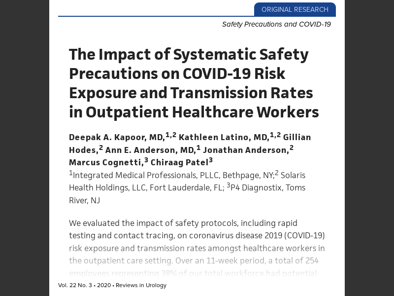 Reviews in Urology Volume 22, No. 3 2020The Impact of Systematic Safety ...