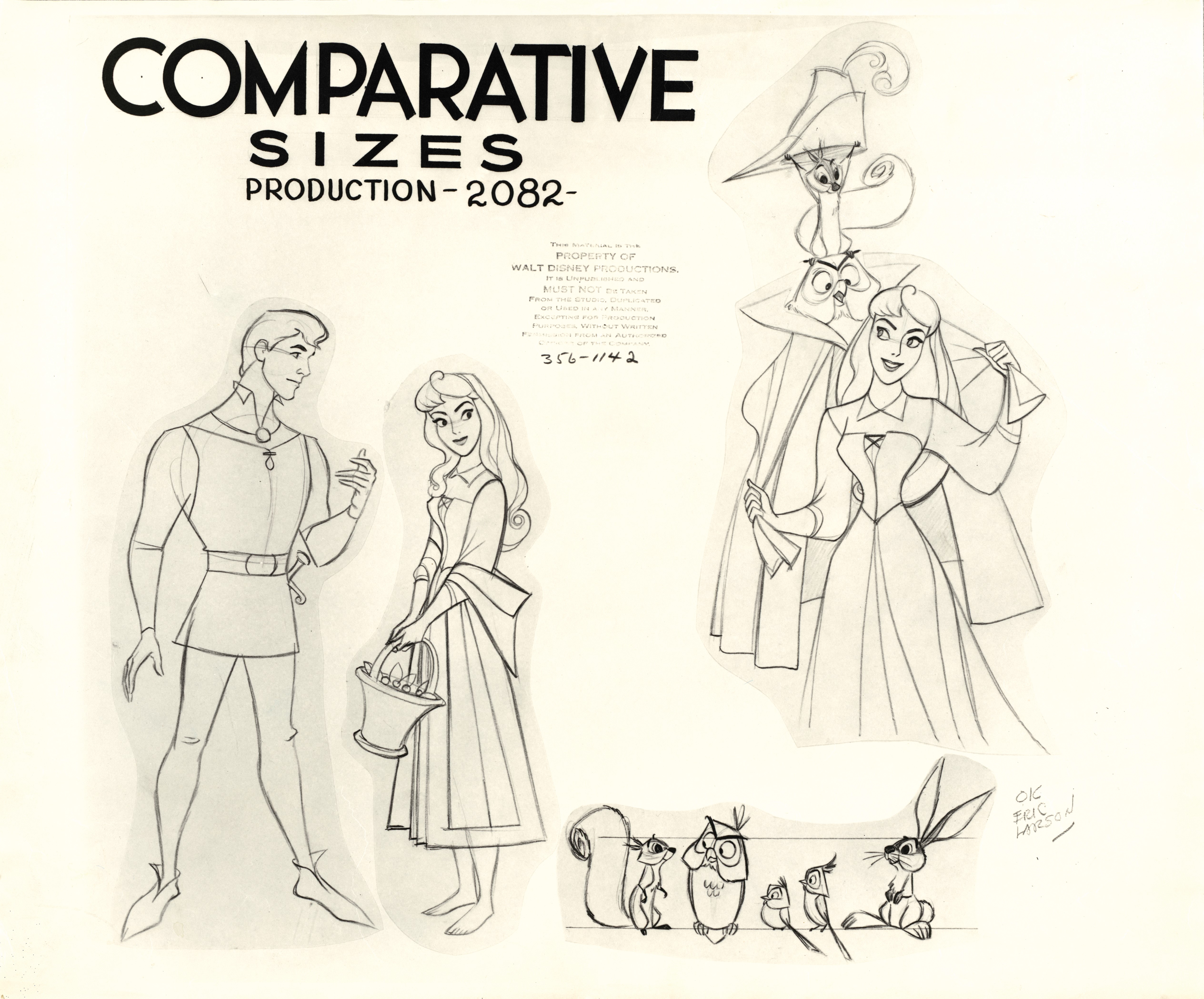 1959) United States Disney Original Production Drawings - Sleeping